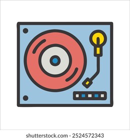 Icono de tocadiscos en el dispositivo de audio