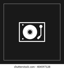 turntable icon. retro vinyl player vector illustration

