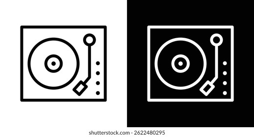 Turntable icon shape graphic simple plain clipart symbol. thin line outline art