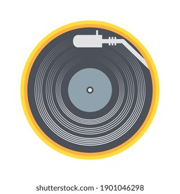 Turntable icon or sign, abstract vector illustration