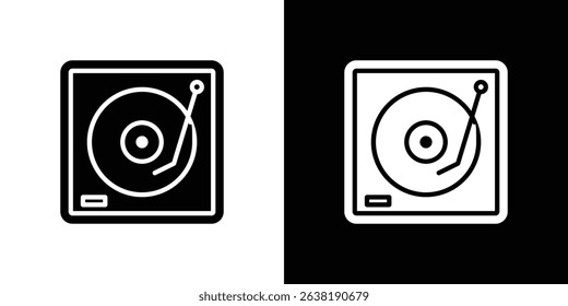 Turntable icon in solid flat trendy design style.