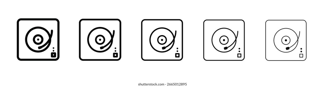 Concepto de símbolo de icono de mesa giratoria para el Diseño web. icono de Vector de línea simple. ilustración de logotipo.