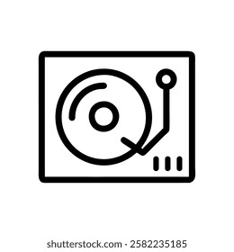 turntable icon symbolizing hip hop DJ culture and scratching