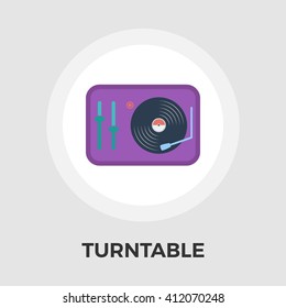 Turntable icon vector. Flat icon isolated on the white background. Editable EPS file. Vector illustration.