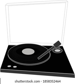 Turntable icon vector. Turntable on white background. Turntable Sign. Turntable web site pictogram, mobile app. Logo illustration
