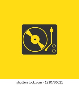 Turntable icon with yellow backround