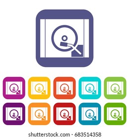 Turntable icons set