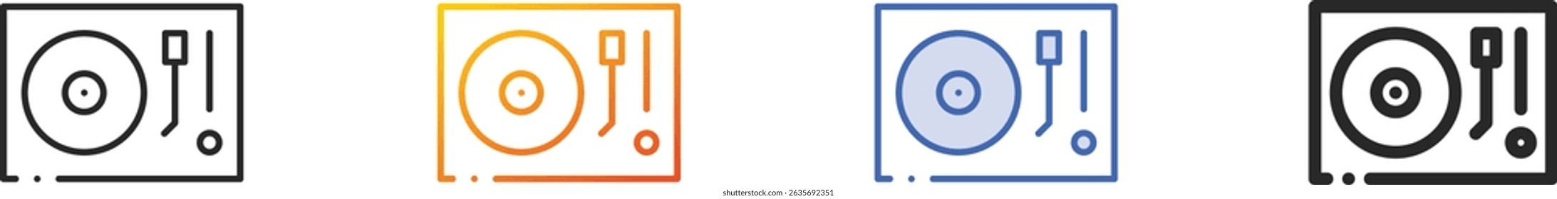 turntable icon.Thin Linear, Gradient, Blue Stroke and bold Style Design Isolated On White Background