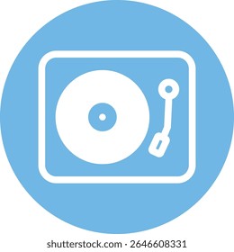Ilustración giratoria con fondo circular azul