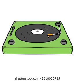 turntable illustration hand drawn isolated vector