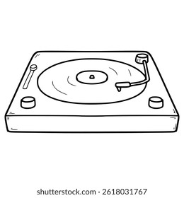 turntable illustration hand drawn outline vector