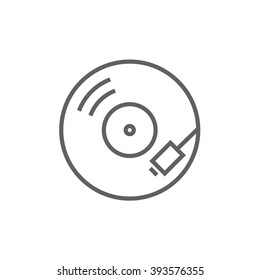 Turntable line icon.