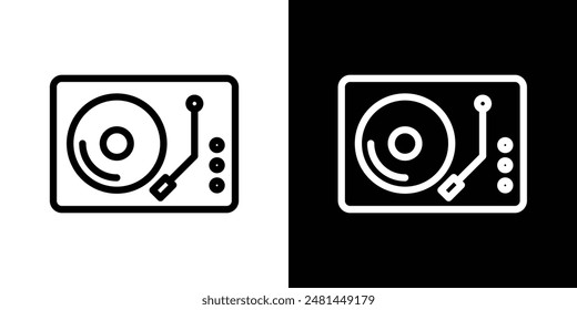 Conjunto de Ilustraciones vectoriales de iconos de línea de placa giratoria.
