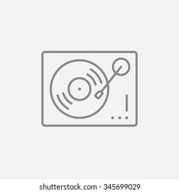 Turntable line icon for web, mobile and infographics. Vector dark grey icon isolated on light grey background.
