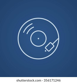 Icono de línea conmutable para web, móvil e infografía. Icono azul claro del vector aislado en fondo azul.