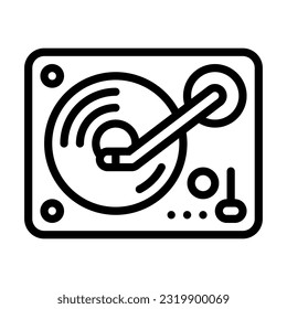 turntable line style icon, vector icon can be used for mobile, ui, web