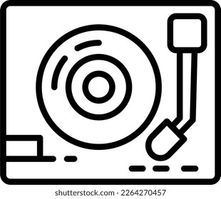 Turntable Line Vector Icon Design
