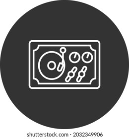 Turntable Linear Circle Filled Vector Icon Design