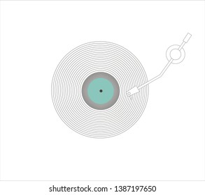  Turntable and minimalism vector illustration