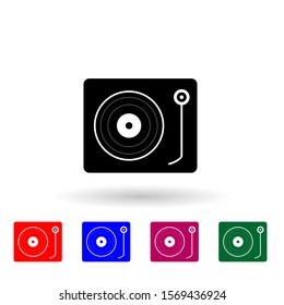 Turntable multi color icon. Simple glyph, flat vector of music instrument icons for ui and ux, website or mobile application