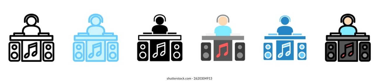 Turntable multi style, mini illustration icon. use for modern concept, print, UI, UX kit, web and app development. Vector EPS 10, related to entertainment, festival, funfair and hobbies