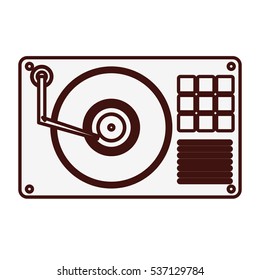 turntable music icon image vector illustration design 
