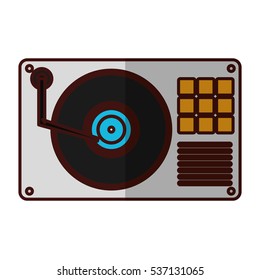 turntable music icon image vector illustration design 
