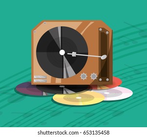 turntable music with vinyl record