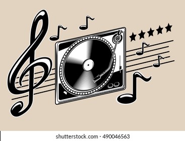 Turntable and notes musical design