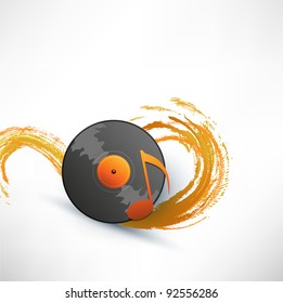 Turntable on background with wave