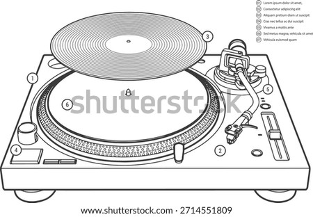 Turntable on infographic or isometric view