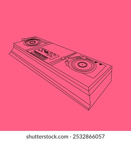 Esquema del tocadiscos Póster Ilustración vectorial