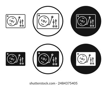 Turntable outlined icon vector collection.