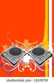 turntable party background vector