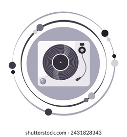 Turntable record player lp vector illustration graphic icon symbol