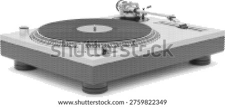 turntable record player vinyl halftone music audio sound retro dj electronic disco performance analog retro dot print stipple pop isolated entertainment Stock photo © 