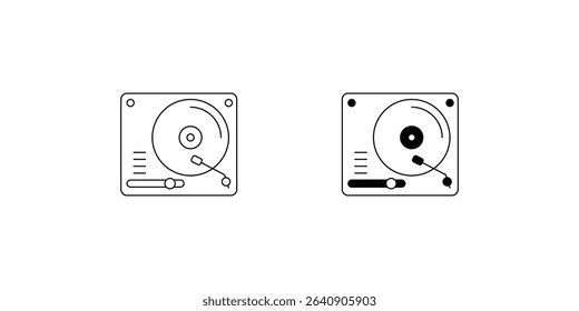 turntable set icon with white background vector stock illustration