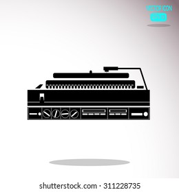 Turntable. Single on white background. Vector illustration