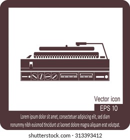 Turntable. Single on white background. Vector illustration