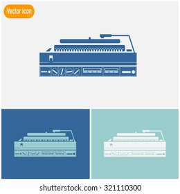 Turntable. Single on white background. Vector illustration.