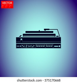 Turntable. Single on white background. Vector illustration.