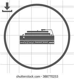 Turntable. Single on white background. Vector illustration.