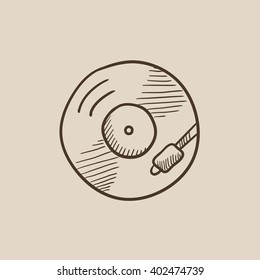 Turntable sketch icon.