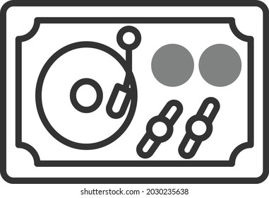 Turntable Two Color Solid Vector Icon Design