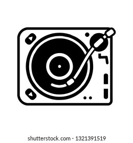 Turntable Vector Black & White