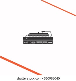 Turntable vector grey icon on white background. Turntable symbol stock bitmap illustration. Business picture.