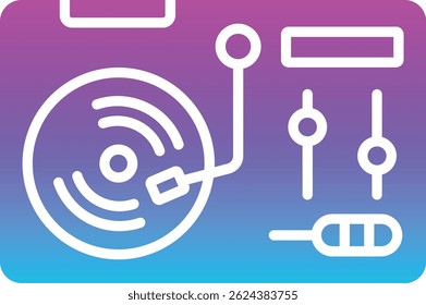 Turntable vector icon. Can be used for printing, mobile and web applications.