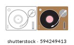 Turntable vector icon isolated on background. Turntable color icon. Music icon for infographic, website or app