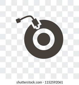 Turntable Vector Icon Isolated On Transparent Background, Turntable Logo Concept