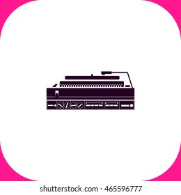 Turntable vector icon on white background.